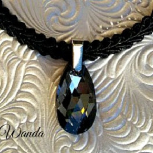 Genuine Silver Night Swarovski Crystal Choker - Picture 1 of 2